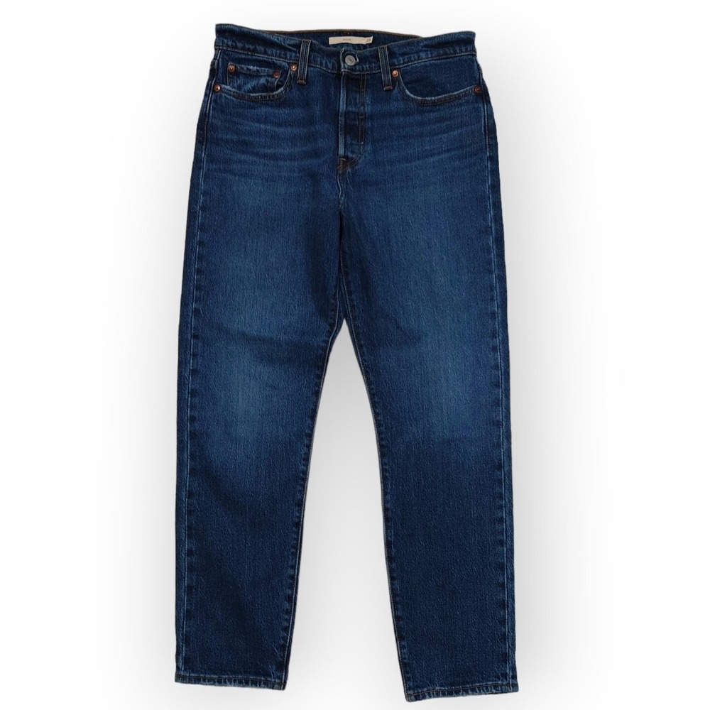 Levis Premium Wedgie Jeans Womens 29 Dark Indigo Button Fly Big E High Rise